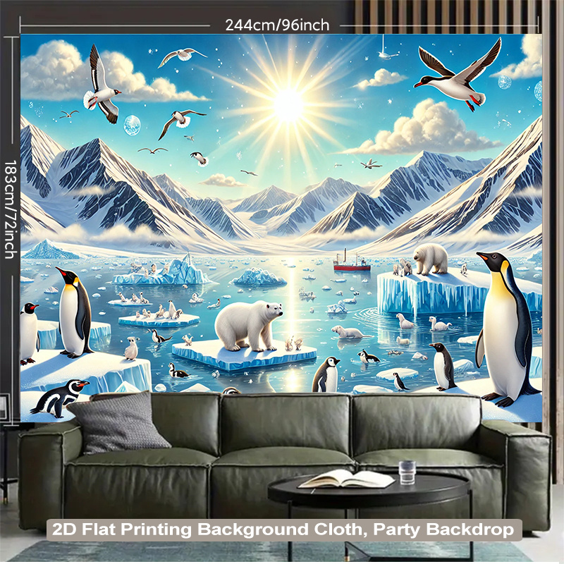Exciting Antarctic Natural 2D Backdrop Fabric